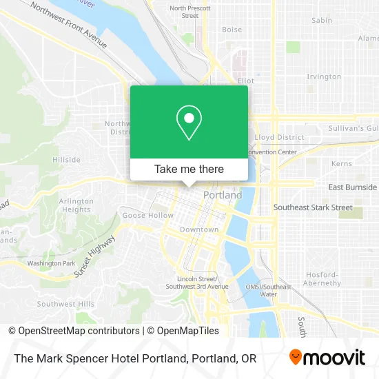 The Mark Spencer Hotel Portland map