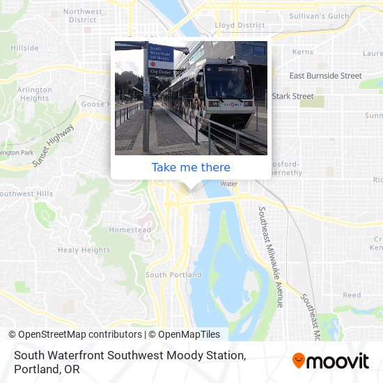 Mapa de South Waterfront Southwest Moody Station