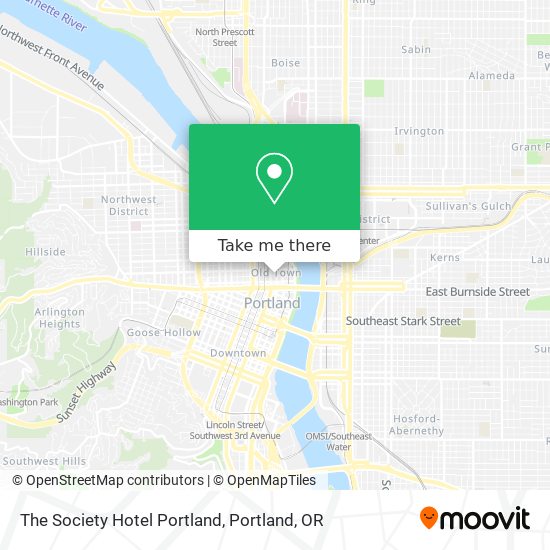 The Society Hotel Portland map