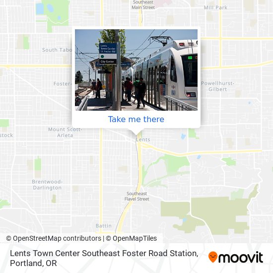 Lents Town Center Southeast Foster Road Station map