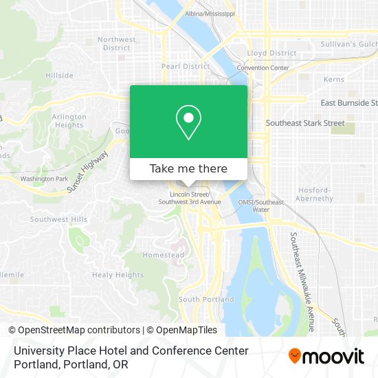 Mapa de University Place Hotel and Conference Center Portland