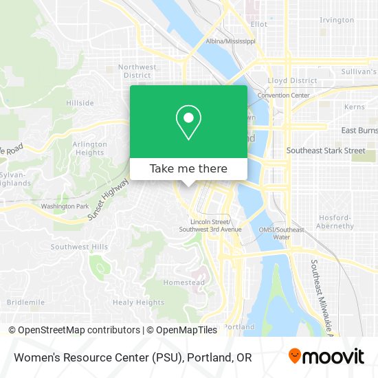 Mapa de Women's Resource Center (PSU)