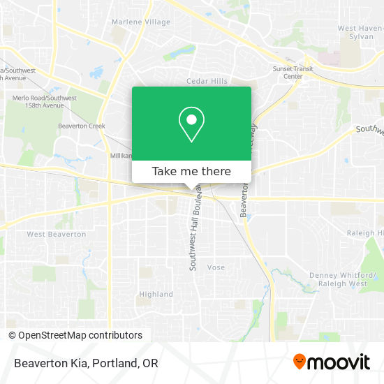 Beaverton Kia map