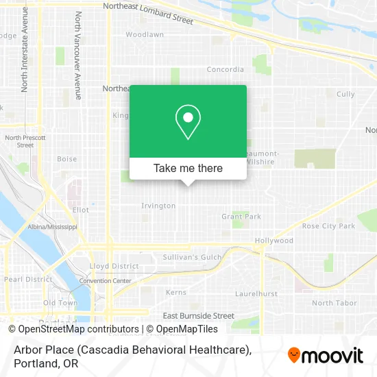 Mapa de Arbor Place (Cascadia Behavioral Healthcare)