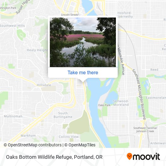 Mapa de Oaks Bottom Wildlife Refuge