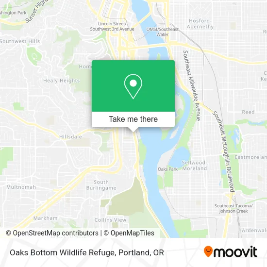 Oaks Bottom Wildlife Refuge map