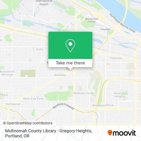 Mapa de Multnomah County Library - Gregory Heights