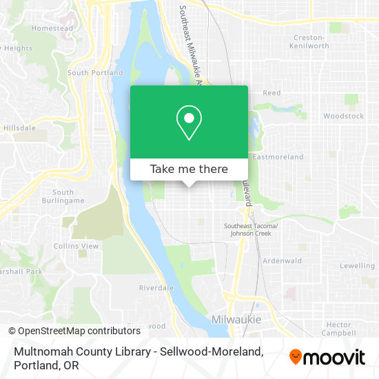 Mapa de Multnomah County Library - Sellwood-Moreland