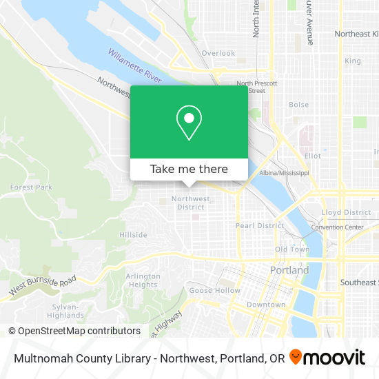 Multnomah County Library - Northwest map