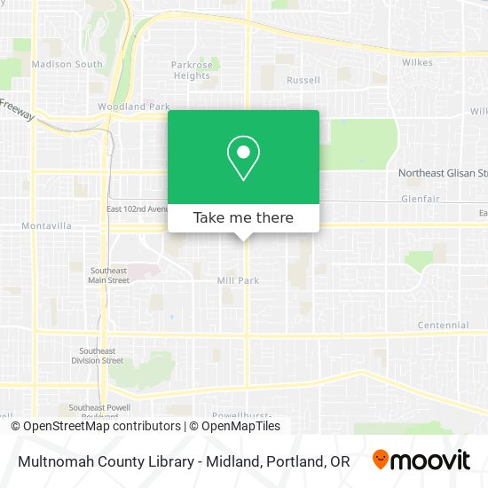 Multnomah County Library - Midland map