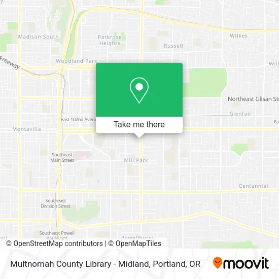Mapa de Multnomah County Library - Midland