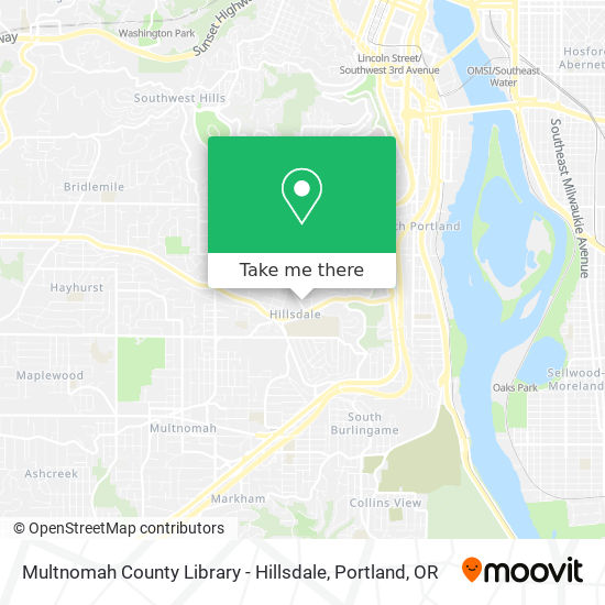 Mapa de Multnomah County Library - Hillsdale