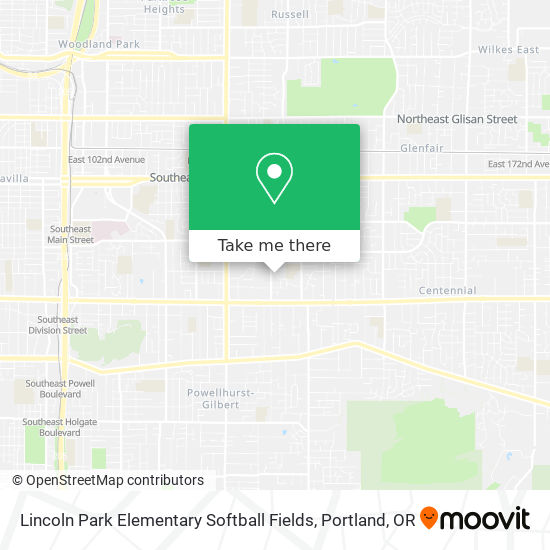Lincoln Park Elementary Softball Fields map