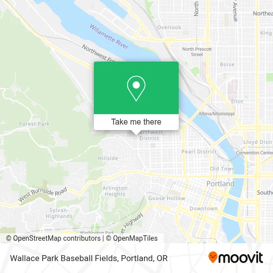 Wallace Park Baseball Fields map