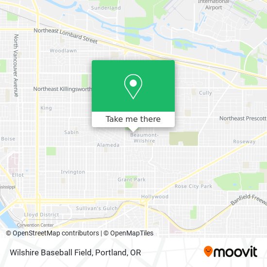 Mapa de Wilshire Baseball Field