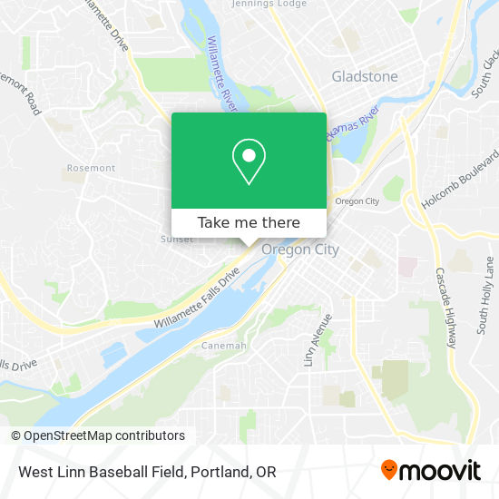 Mapa de West Linn Baseball Field