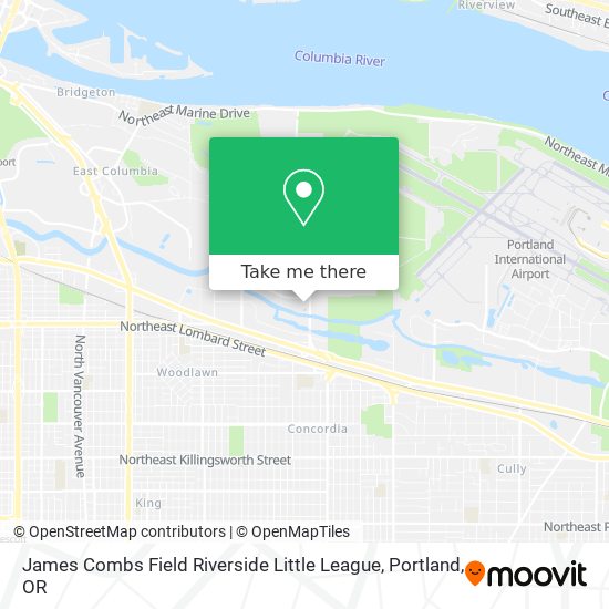James Combs Field Riverside Little League map