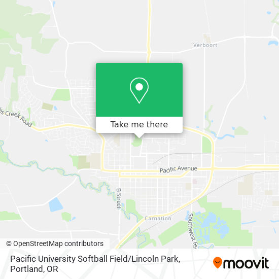 Mapa de Pacific University Softball Field / Lincoln Park