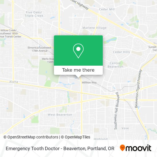 Emergency Tooth Doctor - Beaverton map
