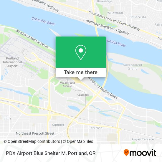 PDX Airport Blue Shelter M map