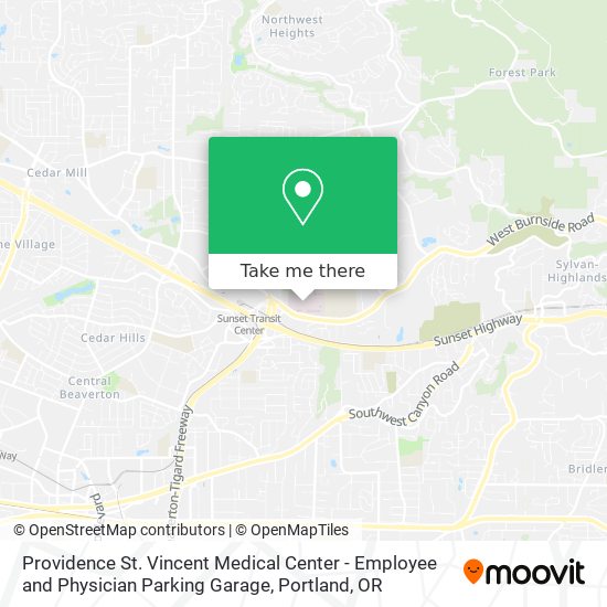 Providence St. Vincent Medical Center - Employee and Physician Parking Garage map