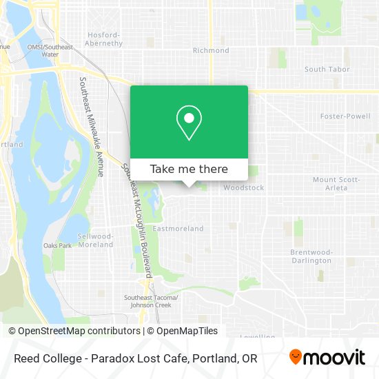 Mapa de Reed College - Paradox Lost Cafe