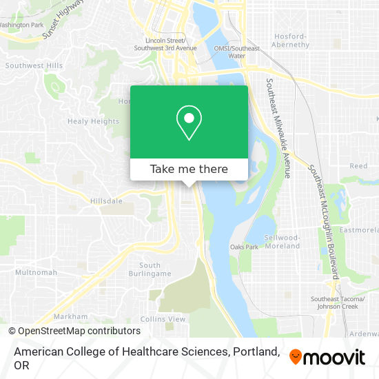 Mapa de American College of Healthcare Sciences