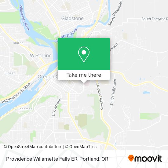 Providence Willamette Falls ER map