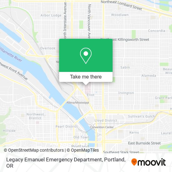 Mapa de Legacy Emanuel Emergency Department