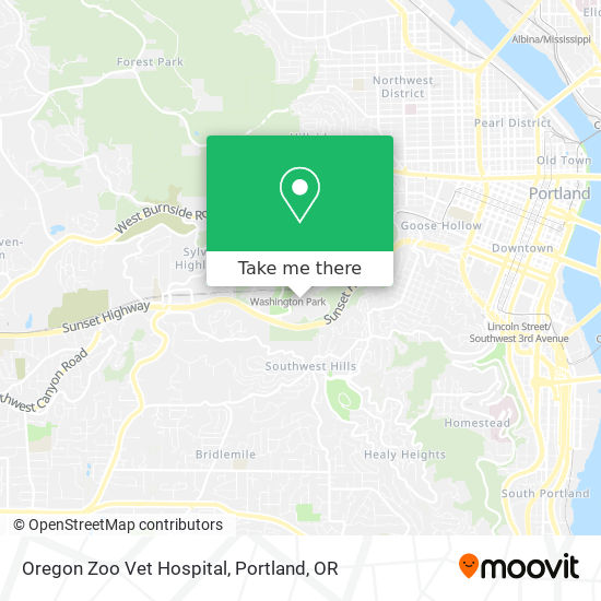 Oregon Zoo Vet Hospital map