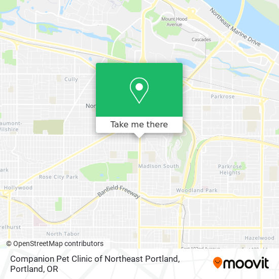 Companion Pet Clinic of Northeast Portland map