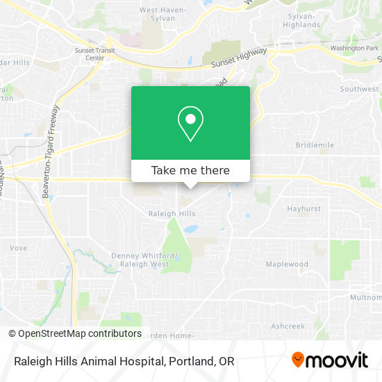 Raleigh Hills Animal Hospital map