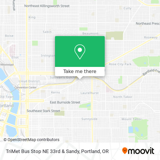 Mapa de TriMet Bus Stop NE 33rd & Sandy