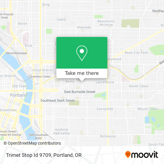 Mapa de Trimet Stop Id 9709