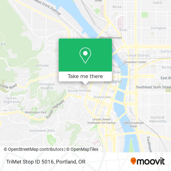 Mapa de TriMet Stop ID 5016