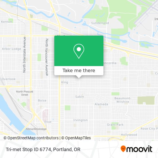 Tri-met Stop ID 6774 map