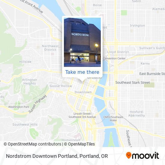 Mapa de Nordstrom Downtown Portland