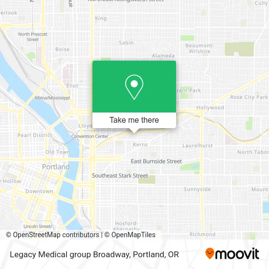 Legacy Medical group Broadway map