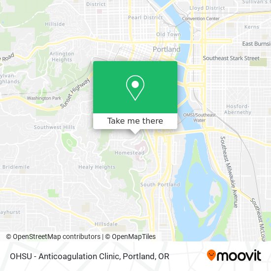 OHSU  - Anticoagulation Clinic map