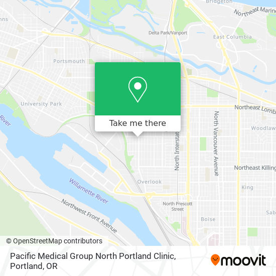 Pacific Medical Group North Portland Clinic map