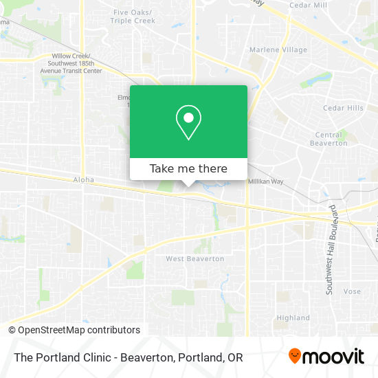 Mapa de The Portland Clinic - Beaverton