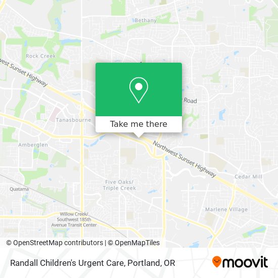 Randall Children's Urgent Care map