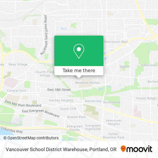 Mapa de Vancouver School District Warehouse