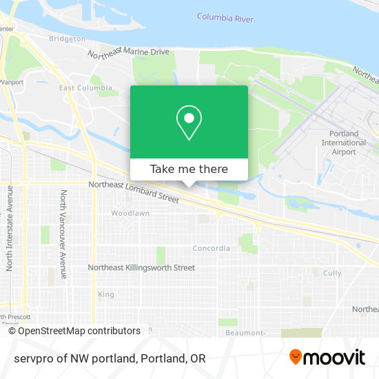 servpro of NW portland map