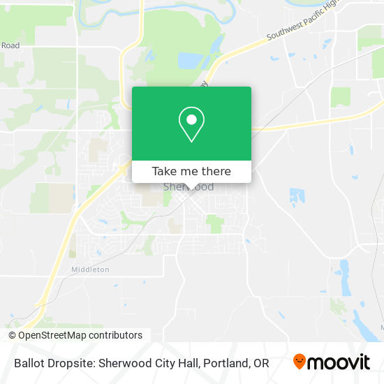 Mapa de Ballot Dropsite: Sherwood City Hall