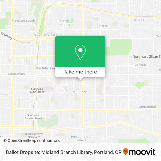 Mapa de Ballot Dropsite: Midland Branch Library