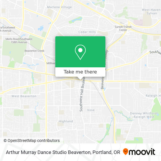 Arthur Murray Dance Studio Beaverton map