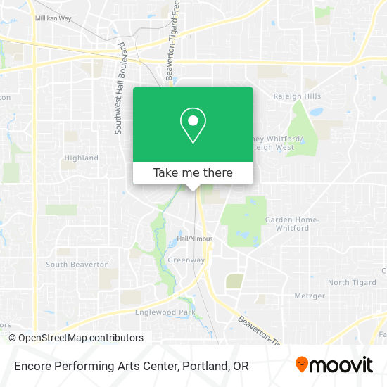 Encore Performing Arts Center map
