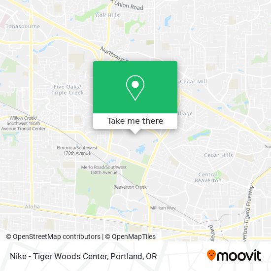 Mapa de Nike - Tiger Woods Center