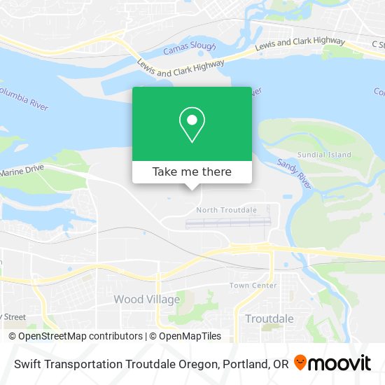 Mapa de Swift Transportation Troutdale Oregon